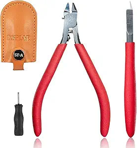 ST-A 3.0 Single Blade Nipper by DSPIAE Precision Cutter for Gundam, Gunpla & Hobby Kits Sharp Blade, Ergonomic Handle, Leather Cover