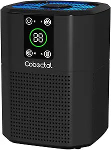 Cobectal Air Purifier for Bedroom, 3-in-1 Filter, Small Air Cleaner, Black