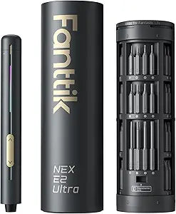 Fanttik E2 Ultra Mini Electric Screwdriver, Cordless Screwdriver, Max 0.6N.m, 50 Magnetic Bits, 5/32'' Hex, Magnetic Storage, Repair Tool for Electronics, Camera, Laptop, and PC Build (Grey)
