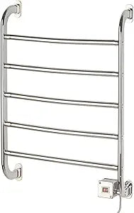Warmrails Regent Towel Warmer - Wall Mounted Towel Warmer Rack for Drying Towels and Garments - 25.5-Inch Chrome Finish Frame with 5 Bars - Model HSRC
