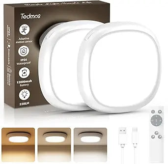 IP54 Waterproof Shower Light, Rechargeable Ceiling Lights No Wiring