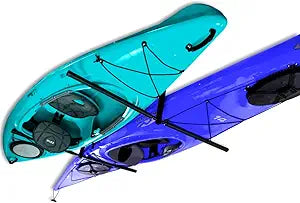 StoreYourBoard Adjustable Kayak Ceiling Rack Hi Port 2 Garage Ceiling Kayak Hanger | Adjustable Overhead Kayak Storage for Recreational & Touring Kayaks | Garage Organization