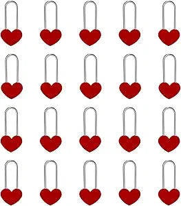 20PCS 3.5" 50mm Love Lock Heart Padlock, Red Single Heart Wish Lock for Lovers Wedding, Valentines, Anniversary, Travel, Valentines Day(NO Key)
