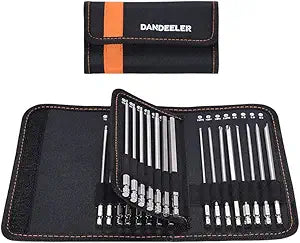 Dandeeler 30 Piece 6 Extra Long Security Bit Set Torx Hex Slotted Phillips Square Pozidriv, with Tool Bag 30pc Extra Long 6inch