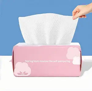 Cayxenful Disposable Face Towel Face Cloths for Washing Soft Cotton Dry Wipes Facial Cloths Towelettes for Washing and Drying, 100 Count Facial Tissue for Cleansing, Skincare and Makeup Remover