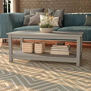 From the Tree Furniture Coffee Table with Storage Shelf Gray - Elevate Your Living Room with a Versatile Statement Piece