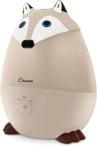 Crane Baby Mini Adorable Red Fox Baby Humidifier, 0.5 Gal Cool Mist Humidifiers with Aroma Tray and Nightlight, Whisper Quiet Ultrasonic Humidifier for Baby and Toddler Room, Congestion Relief