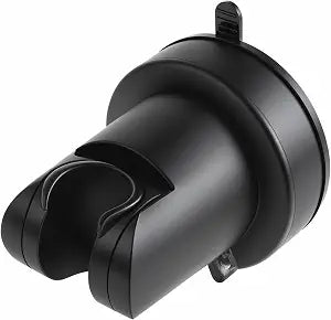 Suction Cup Shower Head Holder, Removable Shower Head Bracket No Drill Wall Mount Holder, ABS Plastic Shower Wand Holder Universal Suction Holder for Bathroom(Black)