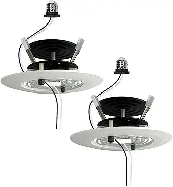 Soliseed 5/6" Recessed Can Light Conversion Kit,Instant Pendant/Hanging Light Upgrade,Ceiling Fan Compatible,E26 Socket & Mounting Bracket, for Kitchen,Living Room,Island, Dining Room,White,2 Pack