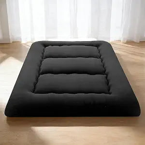 Simple Deluxe 4-Inch Twin Tatami Mattress, Japanese Futon Foldable Mattress with Removable Washable Cover, Portable Floor Bed for Bedroom, Guest Room, Camping, and Everyday Use Black