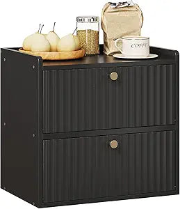 Trironsun Rustic Bread Box for Kitchen Countertop Bamboo Bread Storage Container Bin Double Layer BreadBox Farmhouse Large Capacity Food Organizer Black