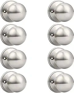 Probrico 8 Pack Dummy Door Knobs Brushed Nickel Finish, One Side Dummy Lever, Stainless Steel Half Handle for French Doors, Round Ball Knob