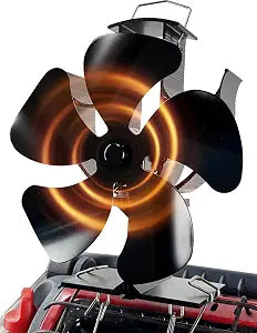 Tomersun Wood Stove Fan Heat Powered Fireplace Fan 5 Blades Stove Fans with Bracket Fixed on Stove, Camping Outdoor/Indoor Use