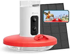 Birdfy Smart Hummingbird Feeder with Camera, Auto Detect Record Bird Video, Instant Notification, Live View, Solar Powered Hummingbird Feeders for Outdoors Ant Bee Proof, 14oz, Gift for Bird Lovers