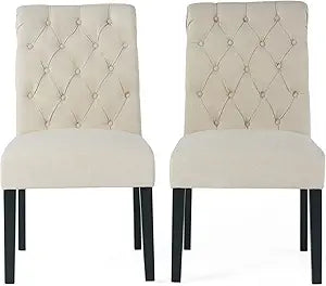 Christopher Knight Home CKH Fabric Dining Chairs, 2-Pcs Set, Natural