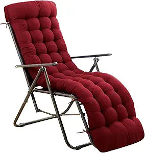 ERWUDEling Patio Lounge Chair Cushion, Waterproof Lounge Chair Cushion, Thickened 67 x 19 x 4 Inch Zero Gravity Chair Cushion for Outdoor Indoor Furniture, Home and Office, Wine red (Only Cushion)