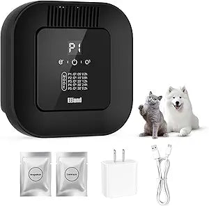 Cat Litter Deodorizer & Strong Odor Eliminator with Ozone & Aromatherapy - 5 Mode Air Purifier for Dog Poop, Cat Pee & Urine, Smoke - Plug in USB for Litter Box, Pet Home, Car, Kitchen, Bathroom