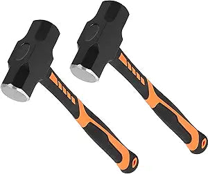JOIKIT 2 PCS 4lb Sledge Hammer, 14.5 Inch Drilling Crack Hammer with Forged Steel Head and Non-Slip Handle, Solid Construction for Demolition Work