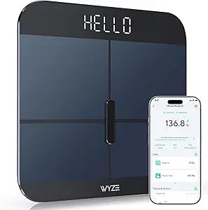 Wyze Smart Scale X - Digital Bathroom Scale for Body Weight, BMI, Body Fat, Muscle Mass, Heart Rate Monitor | Sync with Health Apps | Body Composition Analyzer for People, Baby & Pet, 400 lbs (Navy)