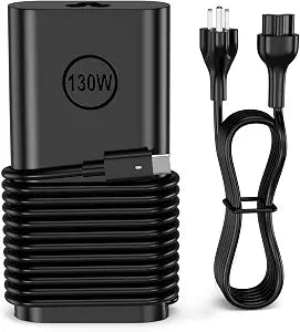130W USB C Laptop Charger Compatible with Dell XPS 15 2in1 9575 Latitude 9410 9510 9575 7310 7410 7210 5420 5510 5520 Precision 5530 2in1 5550 5750 3560 3550 3551 Type C AC Adapter