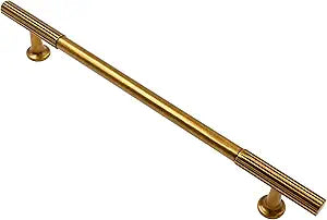 Alzassbg Cabinet Pulls, Antique Brass, Ridged Bar Handles, 7-1/2 Inch(192mm) Hole Centers, Kitchen Handles for cabinets, 10 Pack, AL3095AE