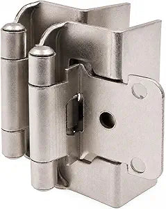 DecoBasics 1/2" Overlay Full Wrap Cabinet Hinges for Kitchen (25 Pair /50 Pcs) -Satin Brushed Nickel Around Self Closing