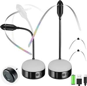 2 Pack Fly Fans for Tables Rechargeable, Indoor or Outdoor Use, Ideal for Camping, Party, Restaurant, Kitchen, and BBQ,with Tabletop and Hanging Hook Option.