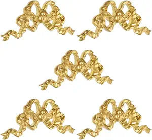 HOMSFOU 5Pcs Resin Bow Wall Decor Set 6.29X2.36X1.96In Bow Knot Home Decoration Applique for Furniture Wall Hanging Porch Accent