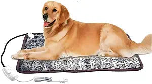 Dog Heating Pad Heated Cat Bed Puppy Heating Pad for Whelping New Born Pet | indoor use waterproof extra large crate house home use 110 volt adjustable temperature control auto overheat shut off