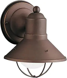 Kichler Seaside 7.5" 1 Light Outdoor Wall Light with Glass Globe Olde Bronze