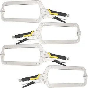 4 Pack 18 Inch C Clamp Locking Pliers with Swivel Pads, 18 Inch Heavy Duty C Clamp Welding Pliers for Woodworking and Home Improvement