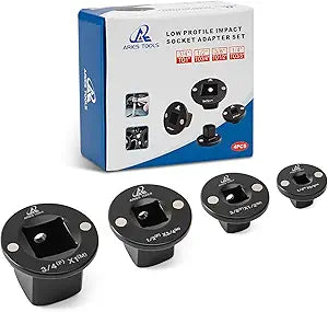 Socket Set Adapter,Low Profile Impact Socket Set Works with Impact WrenchTorque WrenchElectric RatchetDesigned for Confined Space3/8" to 1/2", 1/4" to 3/8", 3/4" to 1", 1/2" to 3/4", 8PC