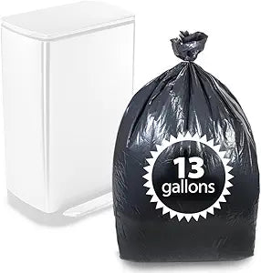 Tall Kitchen Trash Bags Black 13 Gallon By Primode 200 Count Heavy Duty Garbage Bag 24 X 31 MADE IN THE USA