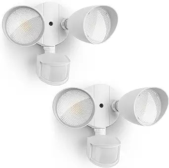 UME 2 Pack 32W 3500 Lumen LED Security Lights Motion Sensor Light Outdoor, 5000K Daylight, IP65 Waterproof, Dusk to Dawn, Motion Detector Flood Light for Garage, Yard, Porch-White