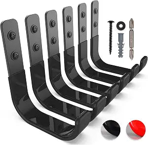 Garage Hooks 4 Inch, 6 Pack Heavy Duty Wall Hooks for Hanging