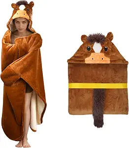 Tian Zhun Horse Gifts for Women Horses Lovers Horse Wearable Blanket Hoodie Fluffy Super Soft Flannel for Women Mothers Day Christmas Birthday