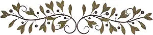 Deco 79 Metal Leaf Home Wall Decor Wall Sculpture, Wall Art 48" x 1" x 11", Green