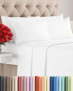 CGK Queen 6pc Bed Sheet Set - Breathable & Cooling - White