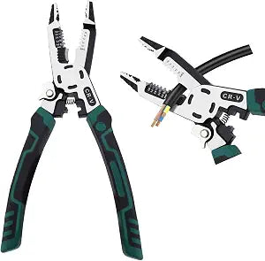 Wire Stripper Crimper Cutter 10-in-1, 10-18 AWG CR-V Pliers