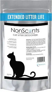 NonScents Cat Litter Deodorizer - Litter Box Odor Eliminator - Less Scooping Extends Kitty Litter Lifespan - Fragrance-Free Formula Eliminates Unpleasant Cat Odors 8 Pound Bag