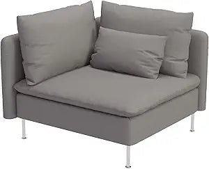 Durable Polyester Fabric Sofa Cover Compatible with IKEA SODERHAMN Couch Slipcover. Sofa Not Included! (Light Gray, Corner Section)