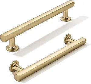 khtumeware 10 Pack 5 Inch(128mm) Champagne Bronze Cabinet Pulls Kitchen Solid Heavy Duty Satin Brass Cabinet Pulls Kitchen Cabinet Hardware for Cupboard Drawer Handles Dresser Pulls