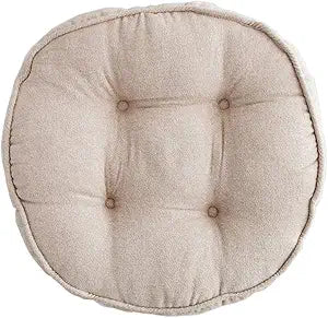 vctops Soft Chair Pads 18 inch Diameter Super Comfy Thicken Solid Color Round Seat Cushion for Kitchen Dining Room Office Chairs (Beige,18" x 18")