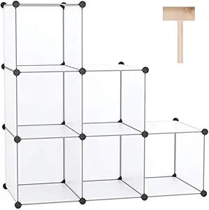 C&AHOME 6-Cube Storage Organizer Cube Shelf Closet Storage Bookcase, White