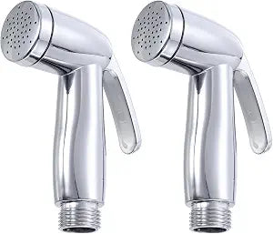 uxcell 2 Pcs Bidet Sprayer, Pressurized Handheld Bidet Sprayer for Toilet, Jet Spray Bidet Attachment Bidet Toilet Sprayer Head for Kitchen Bathroom Toilet Flushing Washing, Silver