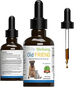 Pet Wellbeing Old Friend for Senior Cats - Supports Immune System Health, Joint Mobility, Healthy Energy Levels, Alfalfa, Reishi - Veterinarian-Formulated Herbal Supplement 2 oz (59 ml)