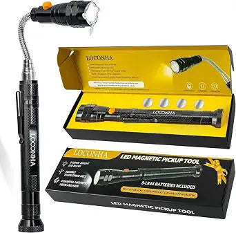 LOCONHA Magnetic Pickup Tool with LED Lights,Gifts for Men