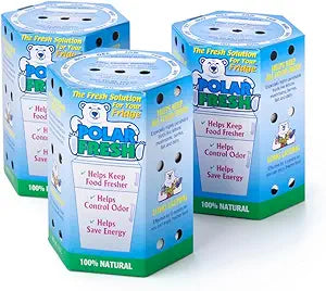 All-in-1 Refrigerator Deodorizer & Produce Saver by Polar Fresh 3 Pack Γ Fridge Odor Eliminator, Ethylene Gas Absorber, Fridge Moisture Absorber & Efficiency Booster; Surpasses Baking Soda & Charcoal