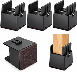 SEISSO Bed Risers Furniture Risers, 2 Inch Bed Support Legs with Adjustable Screw Clamp, Support up to 1000 lbs, Heavy Duty Bed Risers Table Leg Extenders for Desk, Couch, Chair (4 Pack)