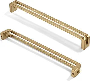 BOZWELL 7-1/2 Inch192mm Hole Center Champagne Bronze Heavy Duty Solid Cabinet Pulls,Brass Bronze Square Kitchen Drawer Handles for Cupboard Hardware Handles 6 Pack BZ7600